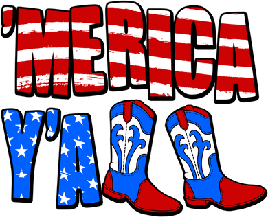 Patriotic Merica Yall Cowboy Cowgirl Boots Women's T-Shirt