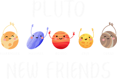 Pluto New Friends Dwarf Planets Funny Astronomy Science Pajama Set