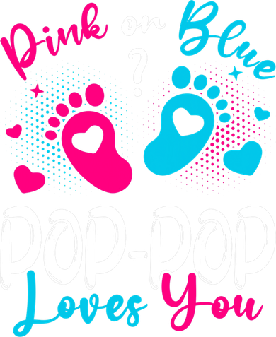Pink Or Blue Pop Pop Loves You Gender Reveal Baby Party Day Kids Sweatshirt