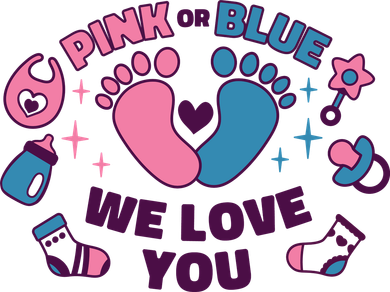 Pink Or Blue We Love You Pregnancy Reveal Women's T-Shirt