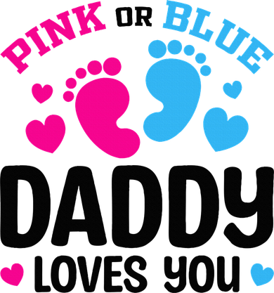 Pink Or Blue Daddy Loves You Gender Reveal Baby Shower Women's T-Shirt