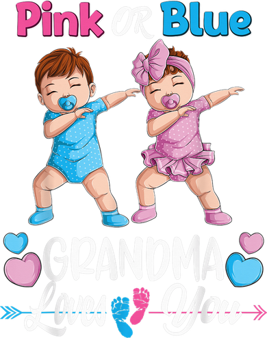 Pink Or Blue Grandma Loves You Baby Gender Reveal Party Bucket Hat
