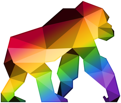 Polygon Crystal Gorilla  Ceramic Ornament