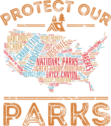 Protect Our Parks National Park Map Hiking Usa Gift Tote Bag