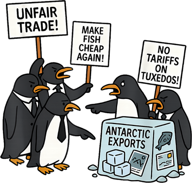 Penguins Protest Against Tariffs Funny Penguin Tariff Sweatshirt