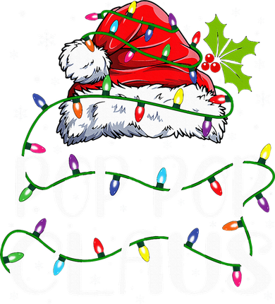 Pop Pop Claus Christmas Lights Pajama Family Matching Women's Sweatshirt