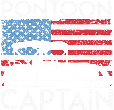 Patriotic Pontoon Captain Us American Flag Funny Boat Owner Toddler T-Shirt