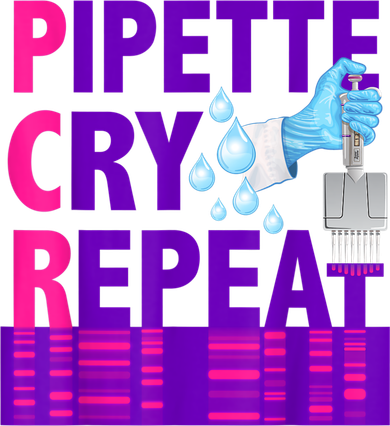 PCR Pipette Cry Repeat For DNA Lab Scientists Button