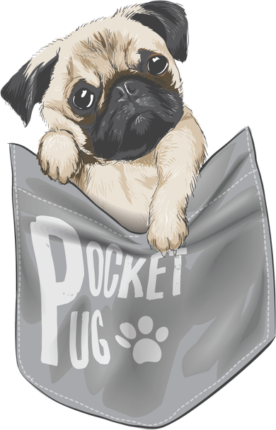 Pocket Pug Cute Baby Bodysuit