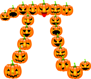 Pumpkin Pi Emoji's Halloween Math 3.14 Ornament