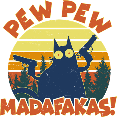 Funny Vintage Pew Pew Madafakas Gun Cat Women's Tank Top