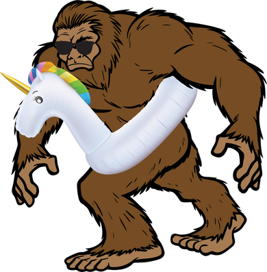 Pool Party Bigfoot Unicorn Float  Sasquatch Mousepad