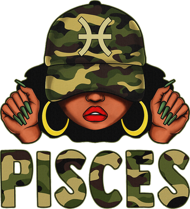 Pisces Queen Black Woman With Cap Camo Afro Girl Zodiac Women's Tank Top