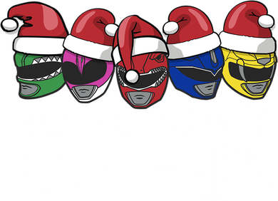 Power Rangers Christmas Group Shot Line Up Hoho Rangers Funny Gift Toddler Long Sleeve