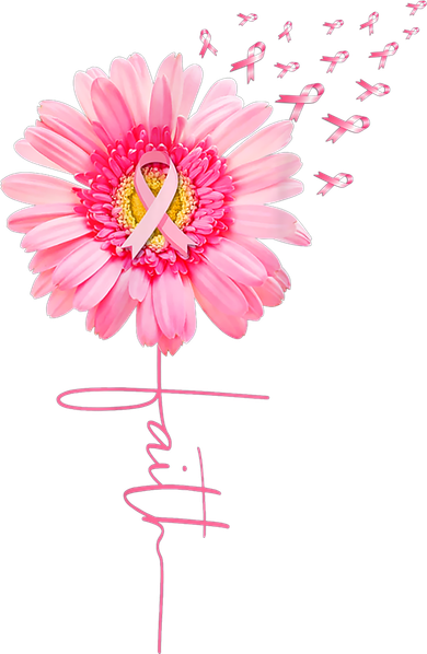 Pink Ribbon Daisy Faith Breast Cancer Awareness Month Gift Women's Long Sleeve Shirt