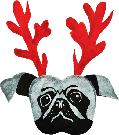 Christmas Pug Reindeer Women's Tank Top