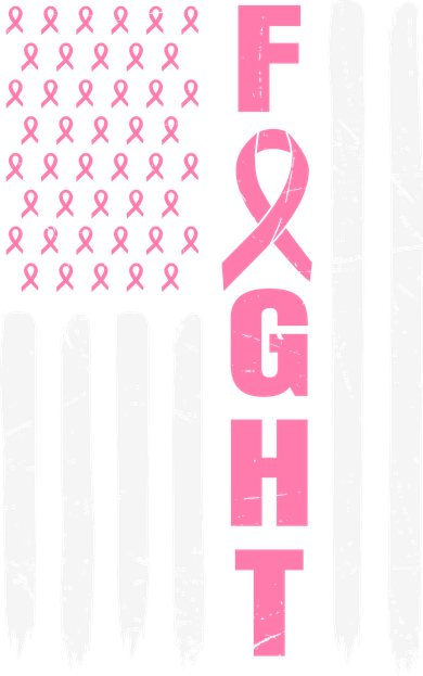 Pink Ribbon Fight American Flag Breast Cancer Women's T-Shirt