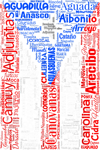Puerto Rican Flag With Towns And Cities Of Puerto Rico Ornament
