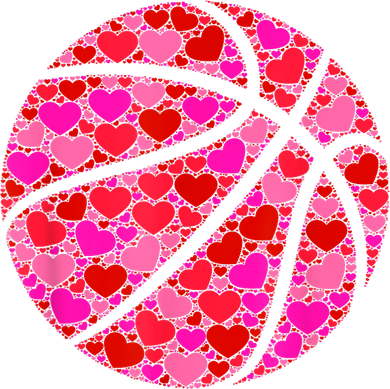Pink Red Heart Valentines Day Gift Women Girls Basketball Toddler T-Shirt