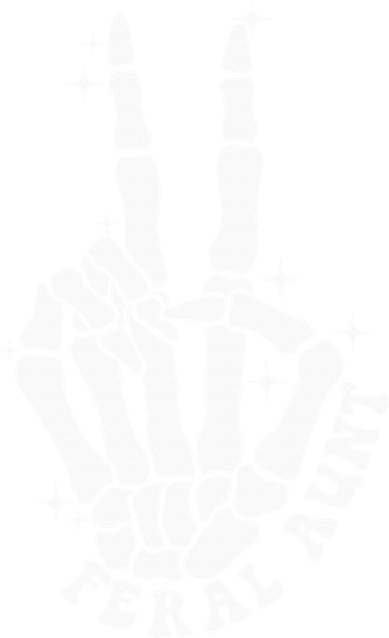 Punk Rock Mom Mother's Day Peace Skeleton Hand Feral Aunt Button