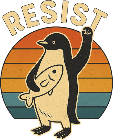 Penguin Resist Protest Against Tariffs Kids Long Sleeve Shirt