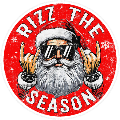Punk Rock Retro Rizz The Season Funny Santa Clause Rizzler Kids T-Shirt