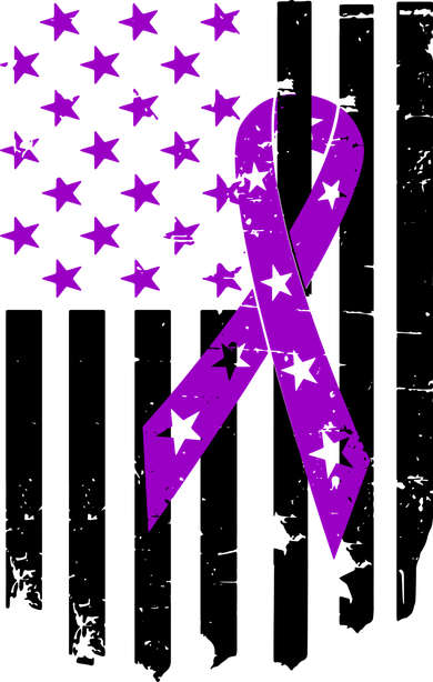 Purple Ribbon US Flag Epileptic Epilepsy Awareness Month Coaster