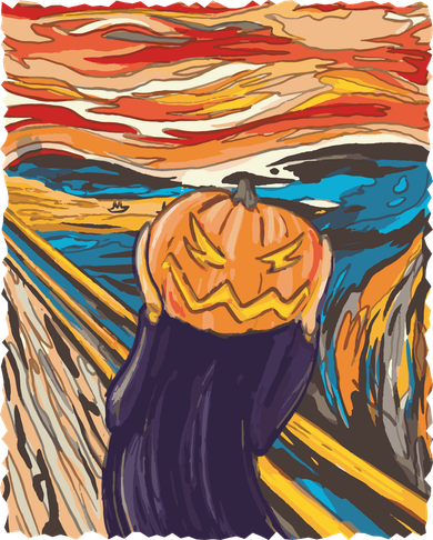 Pumpkin Scream Art Painting Parody Tote Bag