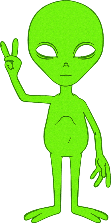 Peace Sign Alien Roswell Button