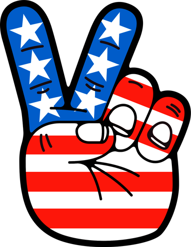 American Peace Sign Flag Button