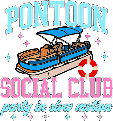 Pontoon Social Club Party In Slow Motion Pontoon Boat Sweatshirt