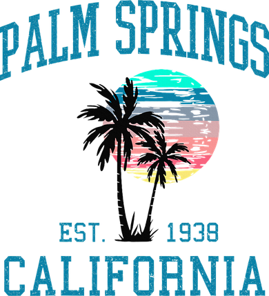 Palm Springs California Beach Vintage Palm Trees Summer Doggie Tank