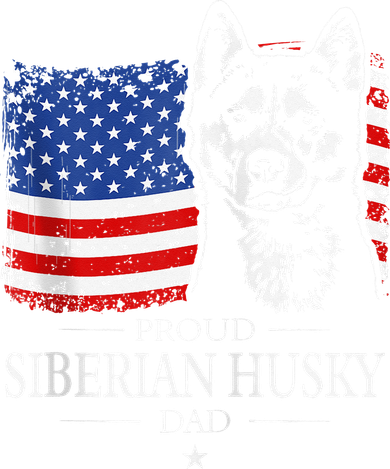 Proud Siberian Husky Dad American Flag patriotic dog Zip Hoodie Apron