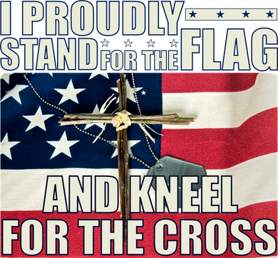 Proudly Stand For The Flag And Kneel For The Cross Kids Sweatshirt