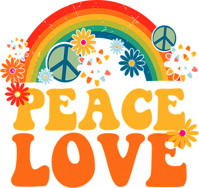PEACE SIGN LOVE 1960s 1970s Tie Dye Groovy Hippie Women's T-Shirt