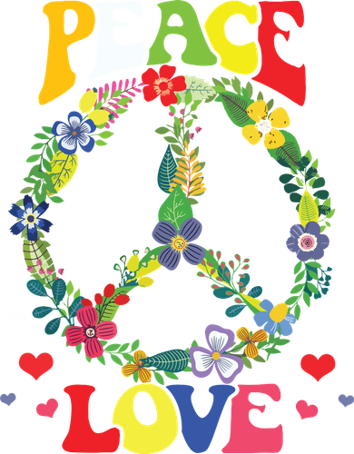 Peace Sign Love 60s 70s Tie Dye Hippie Costume Women's Hoodie