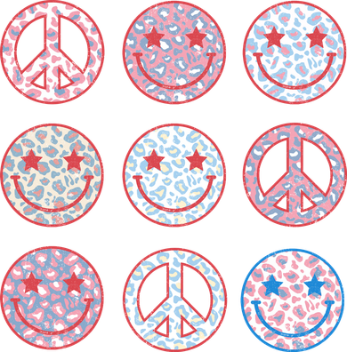 Peace Sign Smile Face, Fourth Of July Graphic, Plus Size Shirt For Men Women Boy Coaster