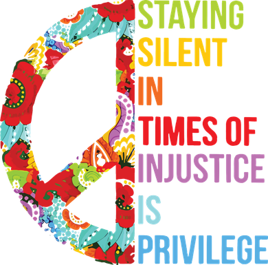 Peace Staying Silent In Times Of Injustice Is Privilege Women's Dry Zone Grid Polo