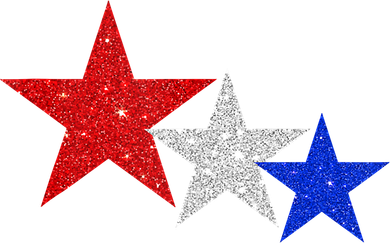 Patriotic Stars Sparkle Red White Blue American 4th Of July Button