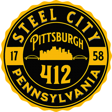 Pittsburgh Skyline Steel City 412 Pennsylvania Home Vintage Tote Bag