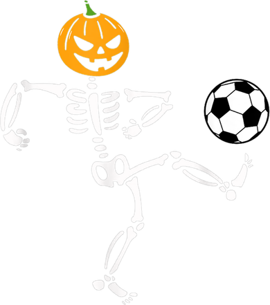 Pumpkin Skeleton Soccer Player Halloween Soccer T-Shirt