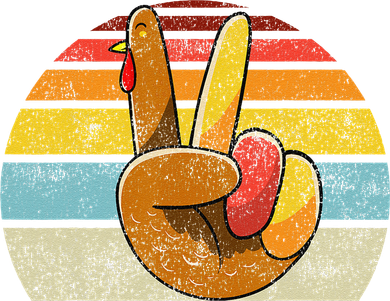 Peace Sign Turkey Hand Thanksgiving Retro Style Funny Coaster