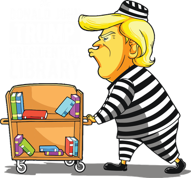 Prison Trump Presidential Library Funny Anti Trump Ornament