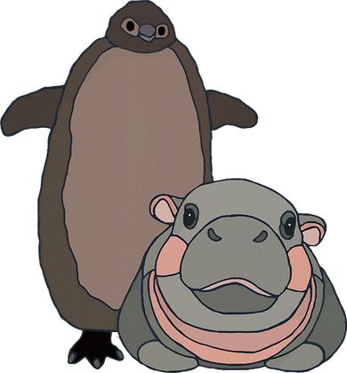 Pesto The Penguin And Moo Deng The Baby Hippo Women's Hoodie