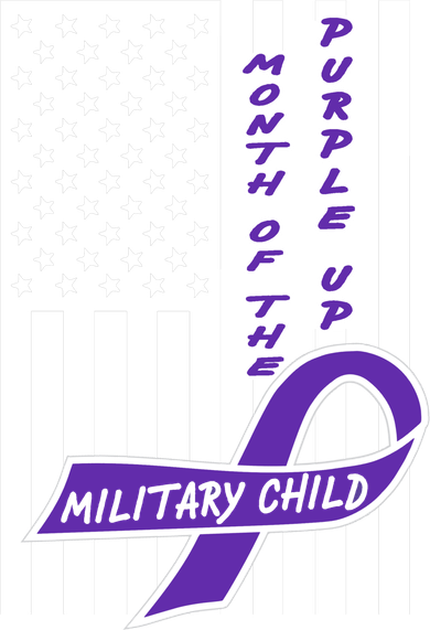 Purple Up Month Military Child Awareness Flag Coaster