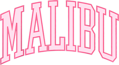 Preppy Varsity Pink Malibu CA California Font Women's T-Shirt