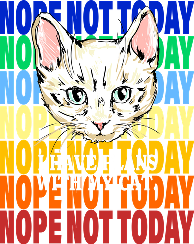 Nope Not Today I Have Plans With My Cat Bucket Hat