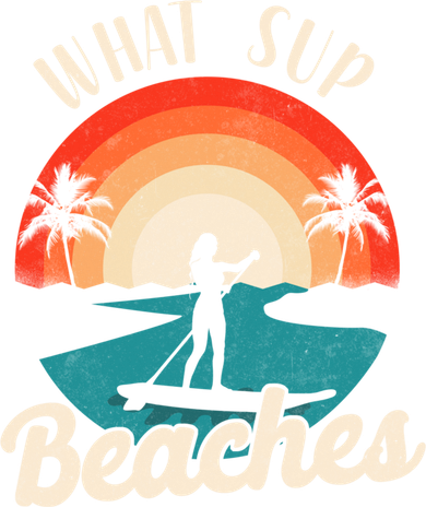 Paddleboard What Sup Beaches Girl Vintage Retro Sunset Gift Bucket Hat