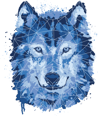 Polygon Wolf Wild Animal Kids T-Shirt