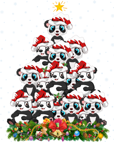 Panda Xmas Tree Lighting Santa Panda Christmas Gift Coaster